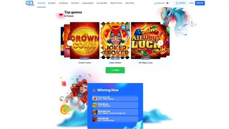 IceCasino kasyno online zrzut ekranu